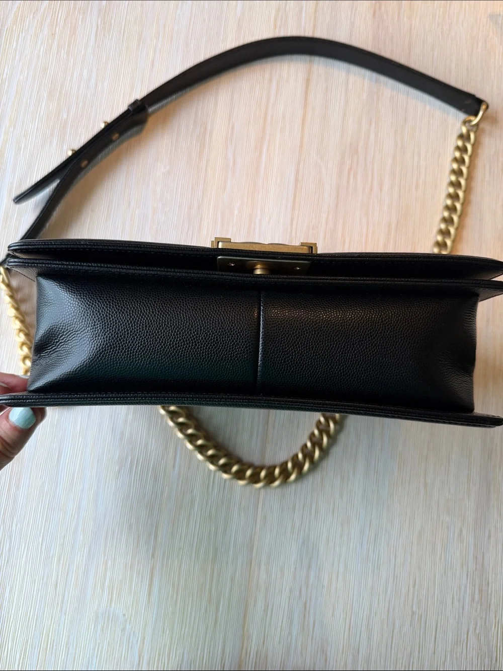 ✨CHANEL Medium Boy Bag Caviar Leather Gold Hardware, Dust Bag & Box -  Iconic✨